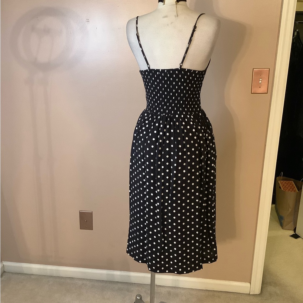 Xhilaration Black & White Pin up Girl Retro Polka Dot Midi Sun Dress Small. - Picture 7 of 13